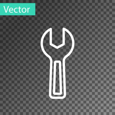 Beyaz çizgi anahtarı simgesi şeffaf arkaplanda izole edildi. Vektör