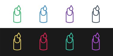 Siyah ve beyaz arkaplanda çizgi manikür simgesini ayır. Vektör