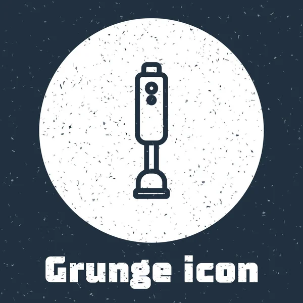 Grunge Line Blender Icon isoliert auf grauem Hintergrund. Elektrischer Küchenmixer mit Schüssel. Smoothies, Cocktails oder Saft kochen. Monochrome Vintage-Zeichnung. Vektor — Stockvektor