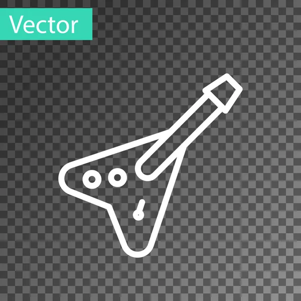 White line Electric bass guitar icon isolated on transparent background. Vector — Stock Vector