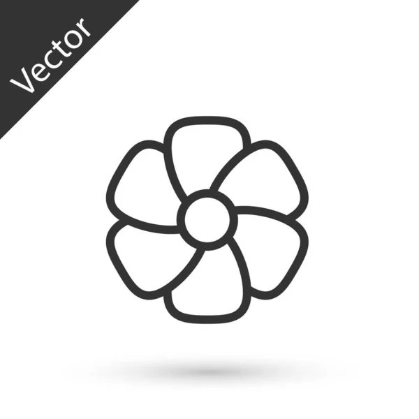 Graue Linie Blume Symbol isoliert auf weißem Hintergrund. Vektor — Stockvektor