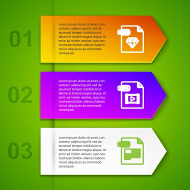 RUBY dosya belgesi, MP4, PDF ve EPS satırını ayarla. Ticari bilgi şablonu. Vektör