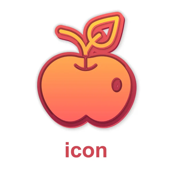 Ikona Gold Apple izolované na bílém pozadí. Nadváha. Zdravé dietní menu. Fitness dietní jablko. Vektor — Stockový vektor