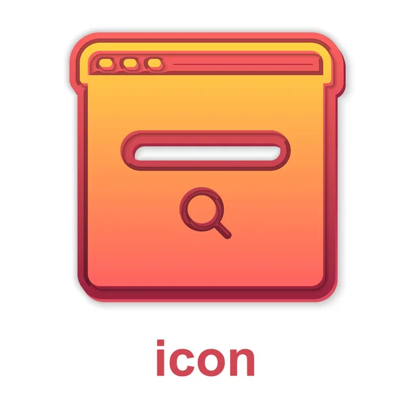 Icono del motor de búsqueda de oro aislado sobre fondo blanco. Vector — Vector de stock