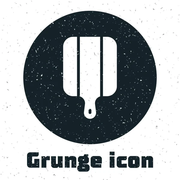 Grunge Cutting board icoon geïsoleerd op witte achtergrond. Het symbool van de snijplank. Monochrome vintage tekening. Vector — Stockvector
