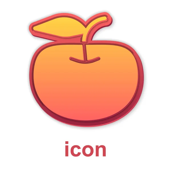Icono de manzana dorada aislado sobre fondo blanco. El exceso de peso. Menú de dieta saludable. Aptitud dieta manzana. Vector — Vector de stock