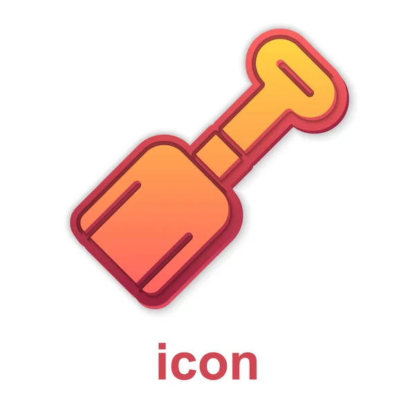 Gold Shovel hračka ikona izolované na bílém pozadí. Vektor — Stockový vektor