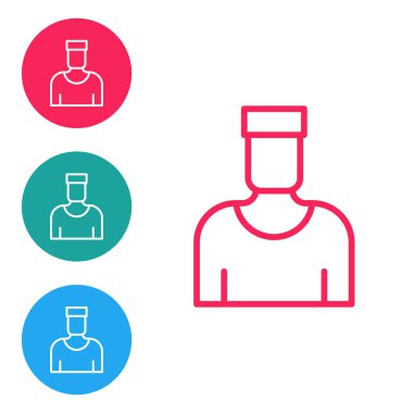 Kırmızı çizgi kaptanı ikonu beyaz arka planda izole edildi. Simgeleri daire düğmelerine ayır. Vektör