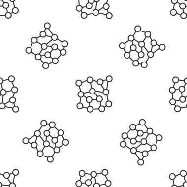 Gri çizgi sinirsel ağ simgesi beyaz arkaplandaki kusursuz deseni izole etti. Yapay zeka yapay zekası. Vektör