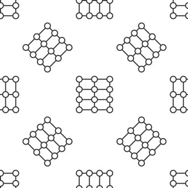 Gri çizgi sinirsel ağ simgesi beyaz arkaplandaki kusursuz deseni izole etti. Yapay zeka yapay zekası. Vektör