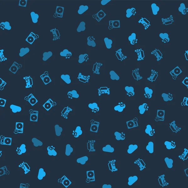 Müzik akış servisini, araba paylaşımını ve sabit diski saat yönünde kusursuz bir şekilde ayarla. Vektör