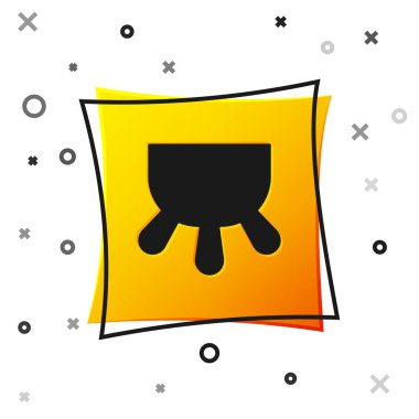 Beyaz arkaplanda siyah meme simgesi izole edildi. Sarı kare düğme. Vektör