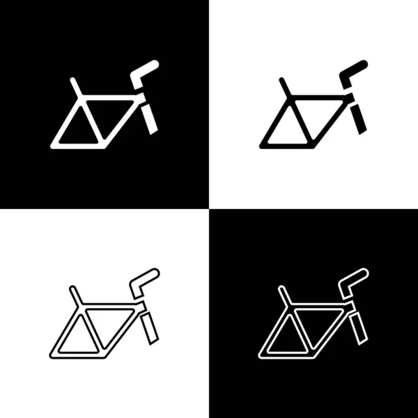 黒と白の背景に自転車フレームのアイコンを設定します。ベクトル — ストックベクタ