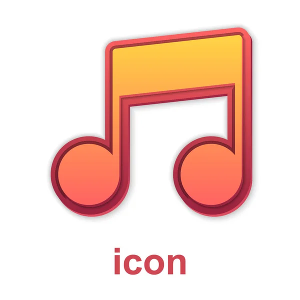 Gold Music note, icône de ton isolée sur fond blanc. Vecteur — Image vectorielle