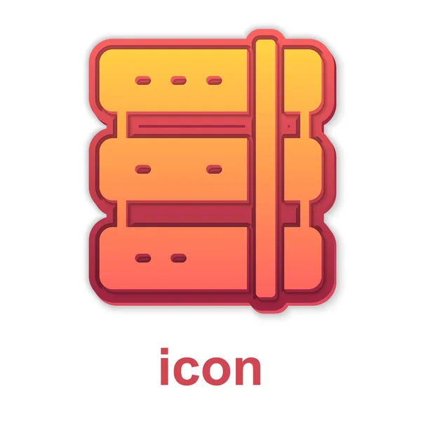 Gold Server, Data, Web Hosting icono aislado sobre fondo blanco. Vector — Vector de stock