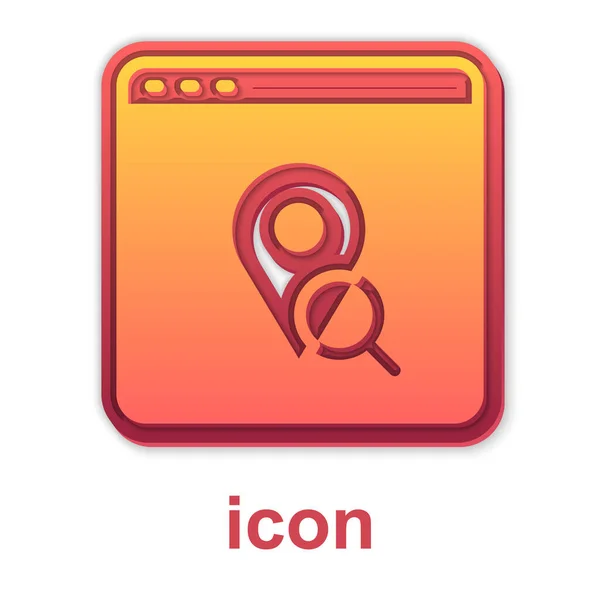 Gold Infographic of city map navigation icon isolated on white background (en inglés). Diseño de concepto de interfaz de aplicación móvil. Concepto de geolacación. Vector — Archivo Imágenes Vectoriales