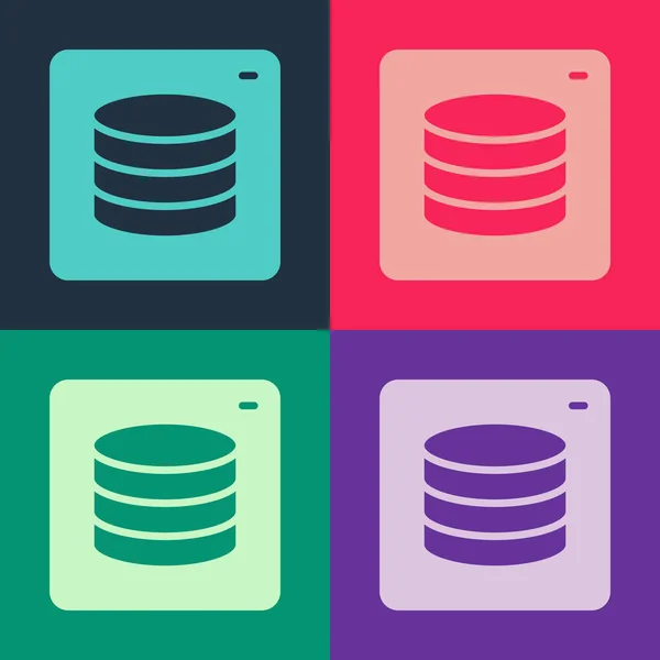 Pop art Server, Data, Web Hosting icon isolated on color background. Vector — Stock Vector