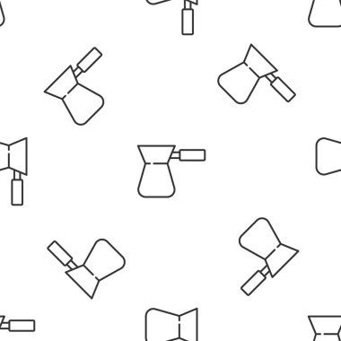 Gri çizgi Kahve Türk ikonu beyaz arka planda pürüzsüz desen izole etti. Vektör