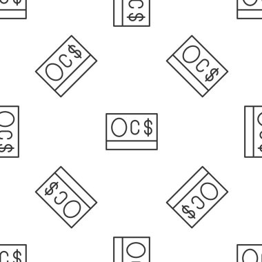 Gri çizgi Kanada dolar para birimi sembolü beyaz arka planda izole edilmiş pürüzsüz desen. Vektör