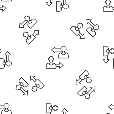 Gri çizgi ikame futbolcusu simgesi beyaz arka planda izole edilmiş pürüzsüz desen. Oyuncular futbol derneğinde yer değiştirirler. Vektör