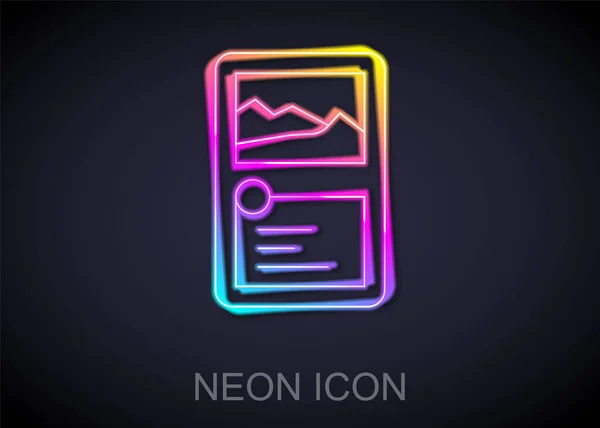 Leuchtende Neon Line Card Game Collection Symbol isoliert auf schwarzem Hintergrund. Fantasy Ui Kit mit magischen Gegenständen. Vektor — Stockvektor