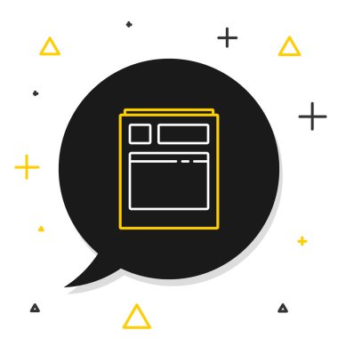 Line Kitchen bulaşık makinesi simgesi beyaz arka planda izole edildi. Renkli taslak konsepti. Vektör