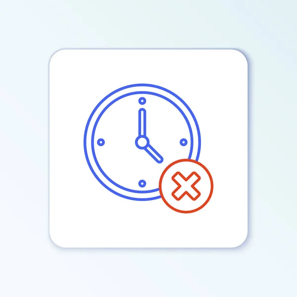 Line Clock verwijderen pictogram geïsoleerd op witte achtergrond. Tijdsymbool. Kleurrijk concept. Vector — Stockvector