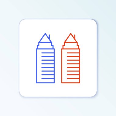 Dnipro şehir ikonundaki ikinci hat. Beyaz arka planda izole edilmiş. Renkli taslak konsepti. Vektör