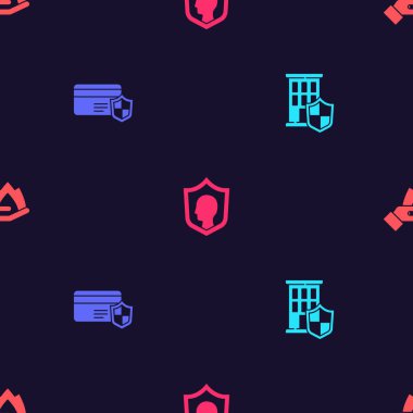 House 'a rozet, kredi kartı, hayat sigortası ve El' i kusursuz bir şekilde ateşle. Vektör