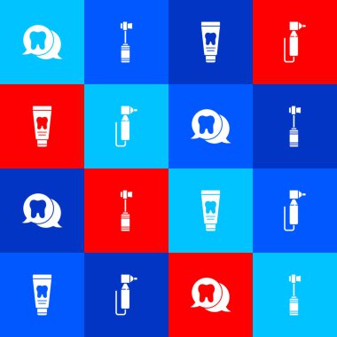 Diş fırçası, diş macunu ve matkap tüpü. Vektör