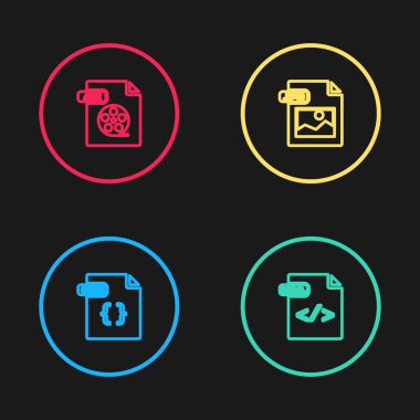 CSS dosya belgesi, HTML, JPG ve AVI simgesini ayarla. Vektör