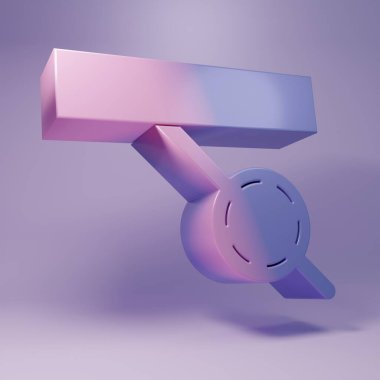 Purple Pirate eye patch icon isolated on purple background. Pirate accessory. Minimalism concept. 3D render illustration.