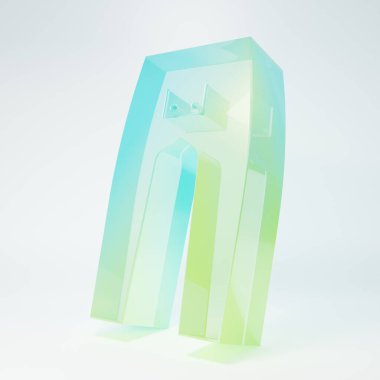 Beyaz arka planda izole edilmiş buzlu cam pantolon ikonu. Minimalizm kavramı. 3 Boyutlu resimleme.