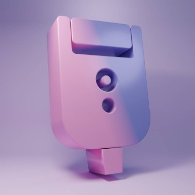 Purple Electric razor blade for men icon isolated on purple background. Electric shaver. Minimalism concept. 3D render illustration.