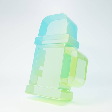 Frosted glass Thermos container icon isolated on white background. Thermo flask icon. Camping and hiking equipment. Minimalism concept. 3D render illustration.