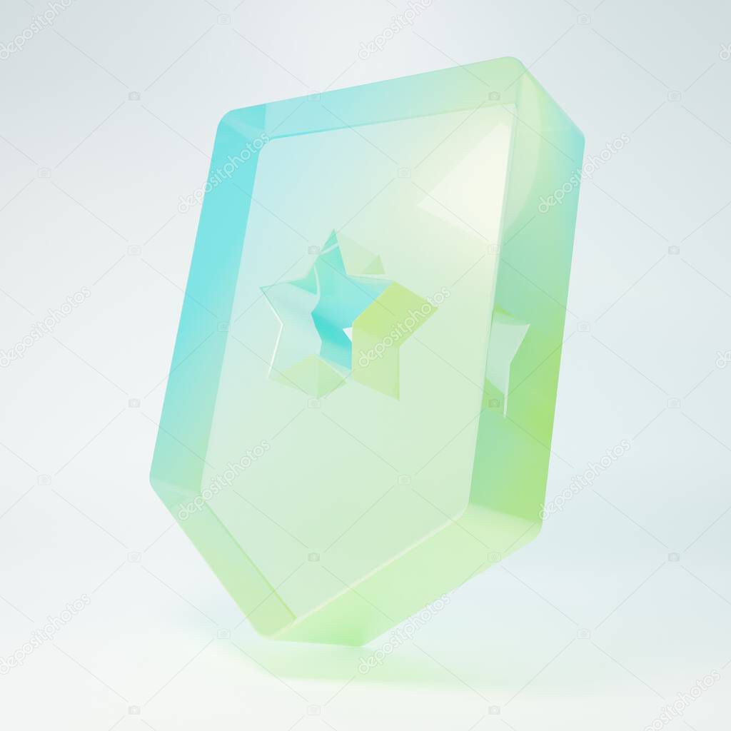 Frosted glass Chevron icon isolated on white background. Military badge sign. Minimalism concept. 3D render illustration.