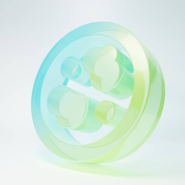 Beyaz arka planda izole edilmiş bakteri simgesi olan buzlu cam Petri kabı. Minimalizm kavramı. 3 Boyutlu resimleme.