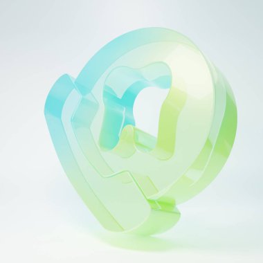 Buzlu cam çevrimiçi diş bakımı ikonu beyaz arka planda izole edildi. Diş hizmetleri danışma merkezi. Minimalizm kavramı. 3 Boyutlu resimleme.