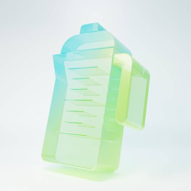 Frosted glass Teapot icon isolated on white background. Minimalism concept. 3D render illustration.