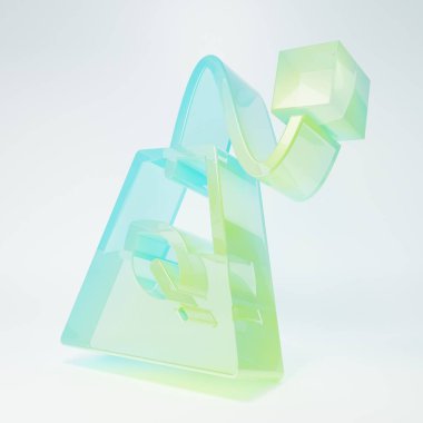 Frosted glass Tea bag icon isolated on white background. Minimalism concept. 3D render illustration.