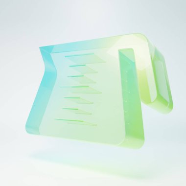 Frosted glass Coffee pot icon isolated on white background. Minimalism concept. 3D render illustration.