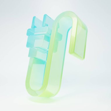 Frosted glass Electric plug icon isolated on white background. Concept of connection and disconnection of the electricity. Minimalism concept. 3D render illustration.