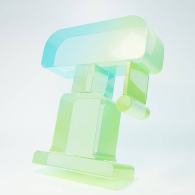 Frosted glass Table lamp icon isolated on white background. Minimalism concept. 3D render illustration.