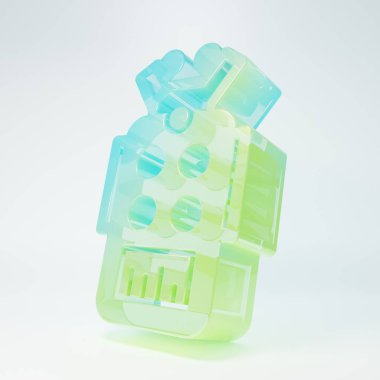 Frosted glass Microphone icon isolated on white background. On air radio mic microphone. Speaker sign. Minimalism concept. 3D render illustration.