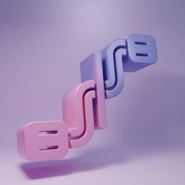 Mor bisiklet pedalları simgesi mor arkaplanda izole edilmiş. Minimalizm kavramı. 3 Boyutlu resimleme.