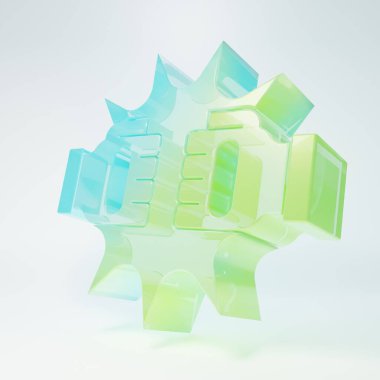 Frosted glass Punch in boxing gloves icon isolated on white background. Boxing gloves hitting together with explosive. Minimalism concept. 3D render illustration.