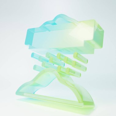 Beyaz arka planda izole edilmiş kevgir simgesinden buzlu cam öğütücü un, tahıl tozu veya pudra şekeri. Minimalizm kavramı. 3 Boyutlu resimleme.