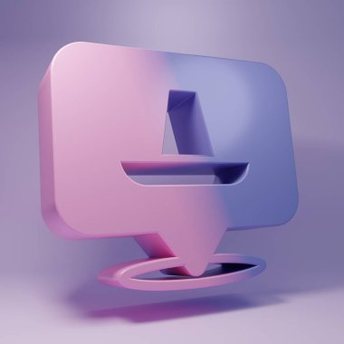 Purple Traditional mexican sombrero hat icon isolated on purple background. Minimalism concept. 3D render illustration.