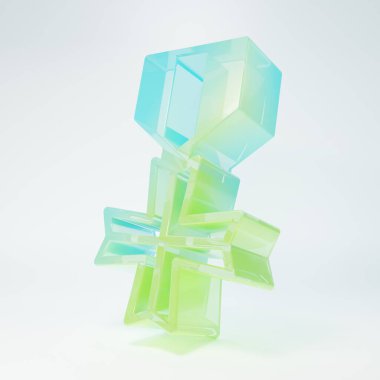 Frosted glass Military reward medal icon isolated on white background. Army sign. Minimalism concept. 3D render illustration.