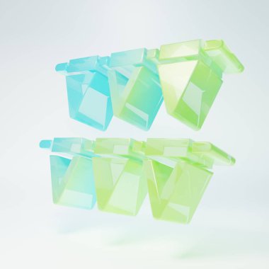 Frosted glass Carnival garland with flags icon isolated on white background. Party pennants for birthday celebration, festival decoration. Minimalism concept. 3D render illustration.